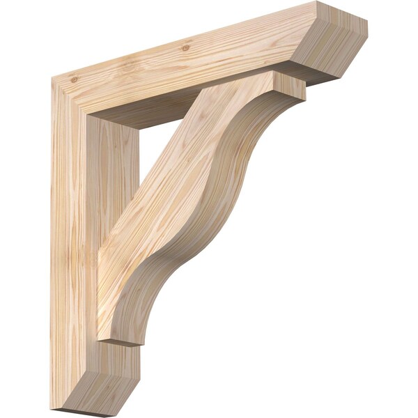 Ekena Millwork Funston Slat Smooth Bracket w/ Offset Brace, Douglas Fir, 5 1/2"W x 24"D x 24"H BKT0604X24X24FST06SDF - main